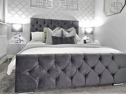 Florida Chesterfield Bed with Slatted Base and optional storage