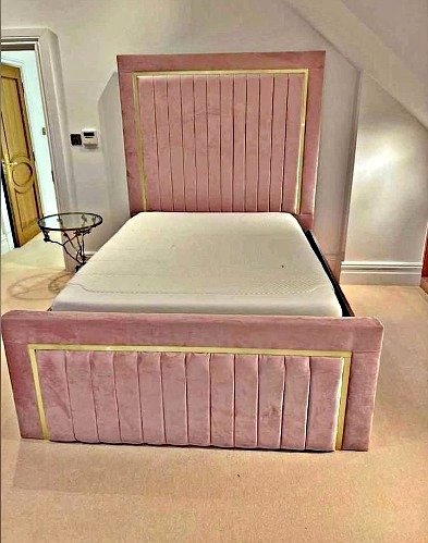 Classic Gold line bed | Panel line headboard with optional storage