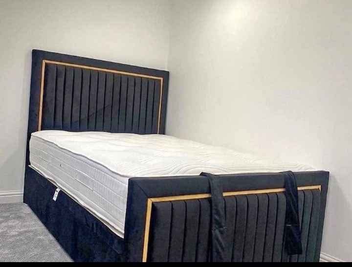 Classic Gold line bed | Panel line headboard with optional storage