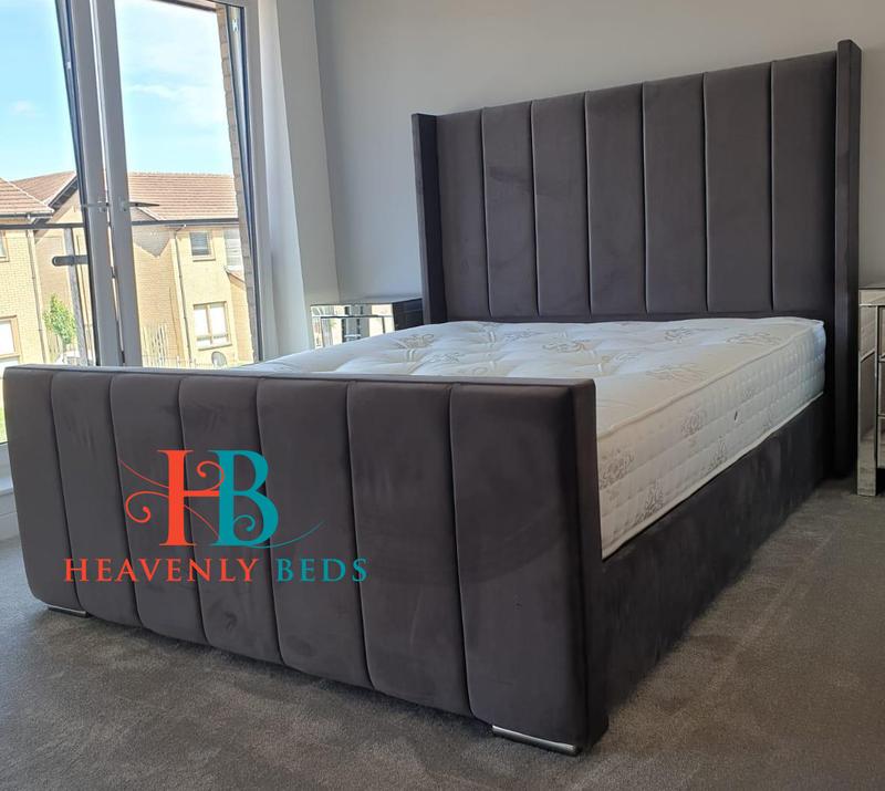 Winged Panel line bed with optional storage