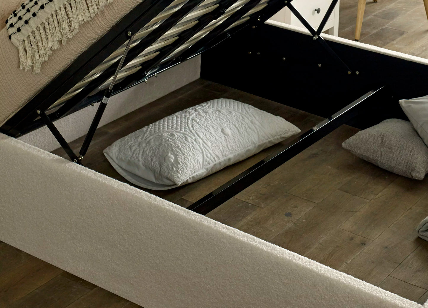 Belford Chesterfield Ottoman Sleigh Bed Frame with mattress