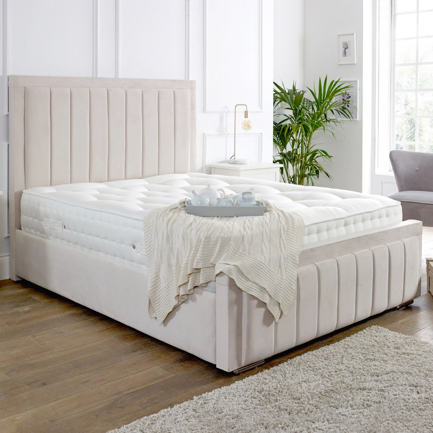 Giselle Upholstered Bed Frame - Optional Mattress