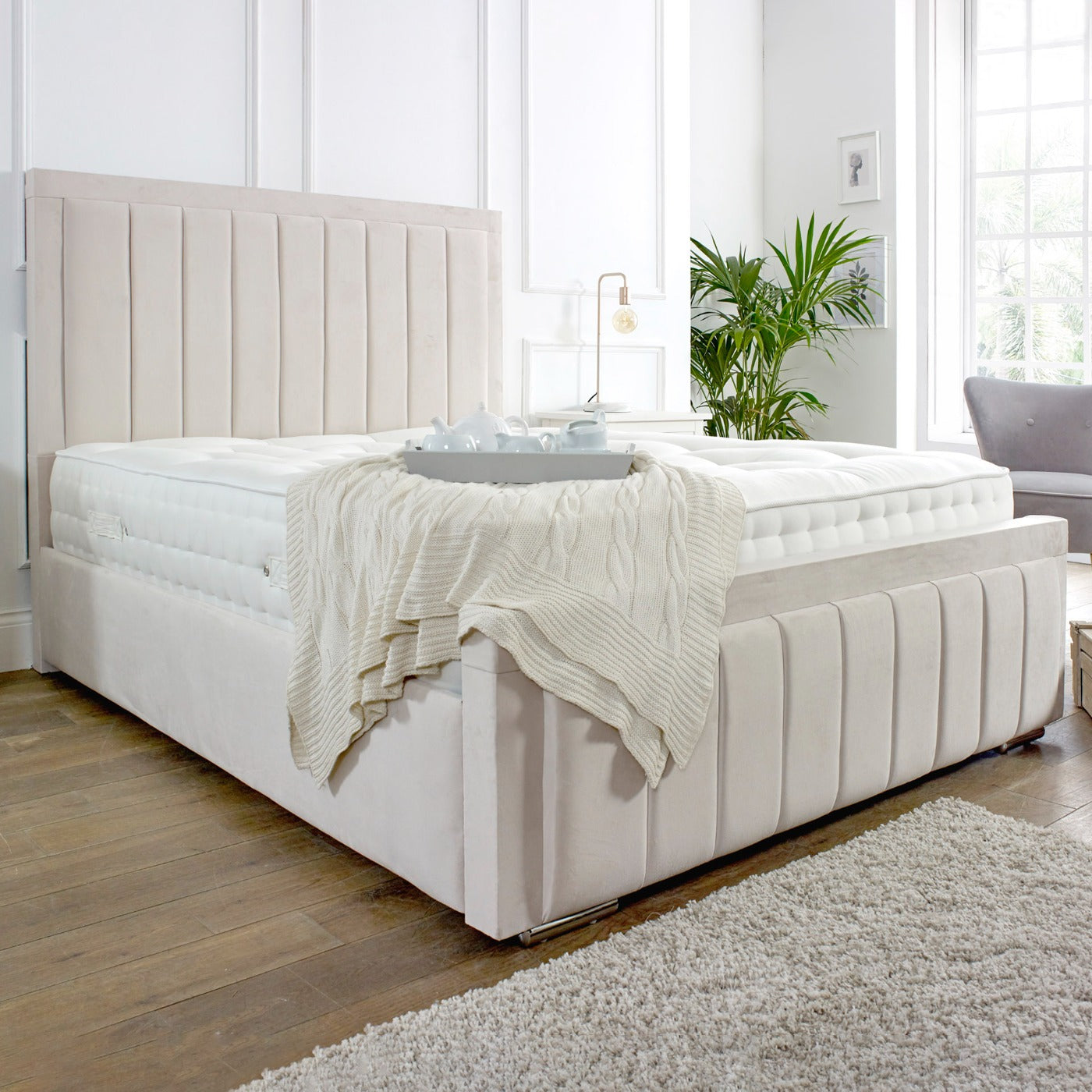 Giselle Upholstered Bed Frame - Optional Mattress