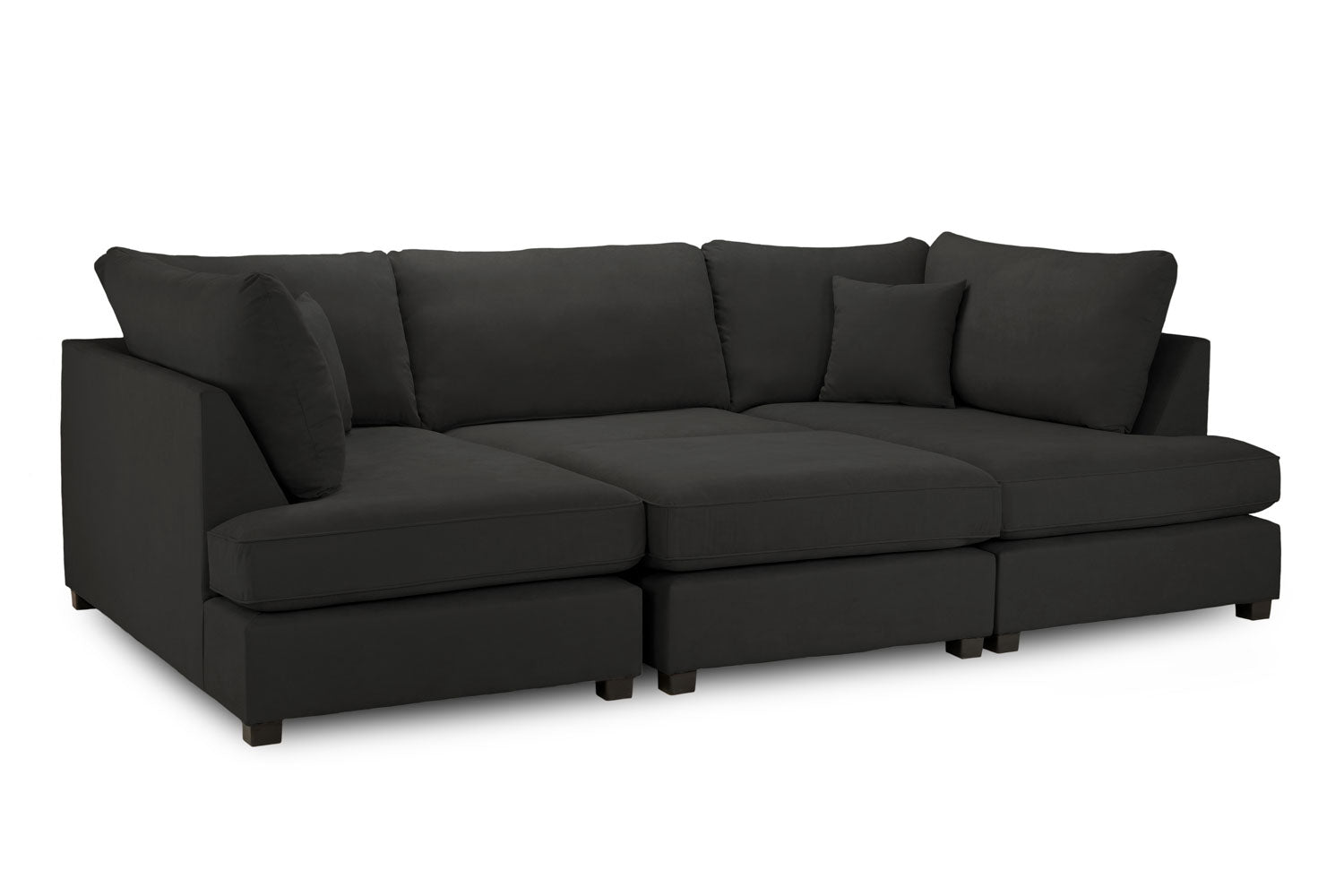 U-Shape High Back Plush Velvet Sofa - Image 4